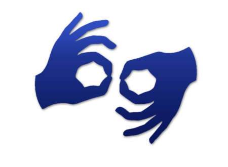Dwie dłonie - symbol języka migowego